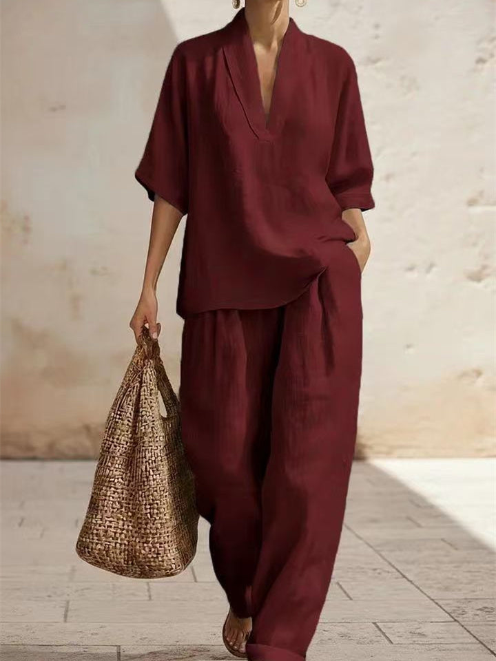 Gentle Solid Color Two-piece Set