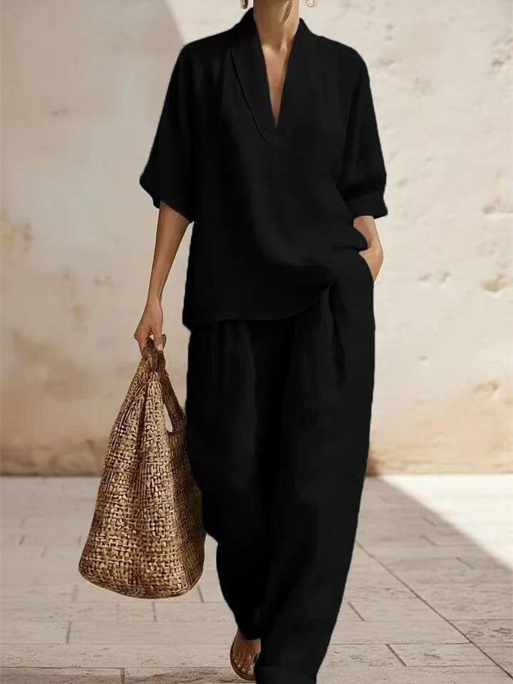 Gentle Solid Color Two-piece Set