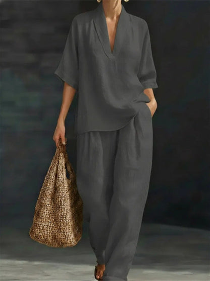 Gentle Solid Color Two-piece Set