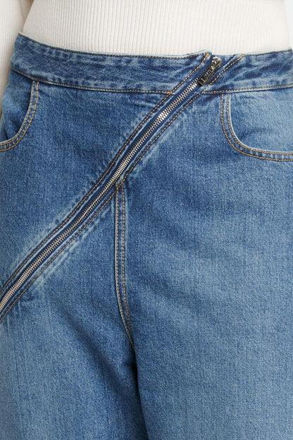 Gafna Spiral Zipper Jeans - Blue