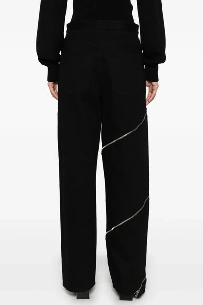 Gafna Spiral Zipper Jeans - Black