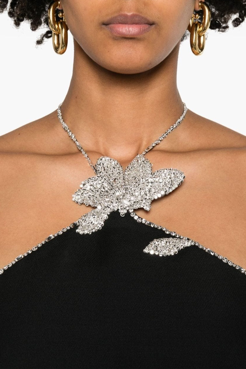 Galatea Diamante Halter Mini Bandage Dress