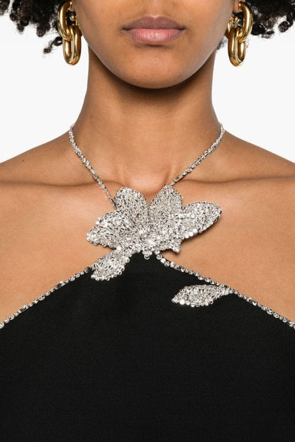 Galatea Diamante Halter Mini Bandage Dress