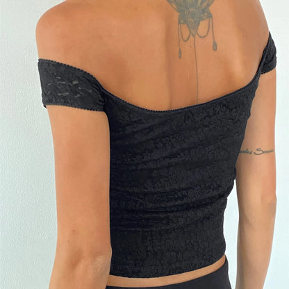 Floral Lace Wrap Milkmaid Crop Top