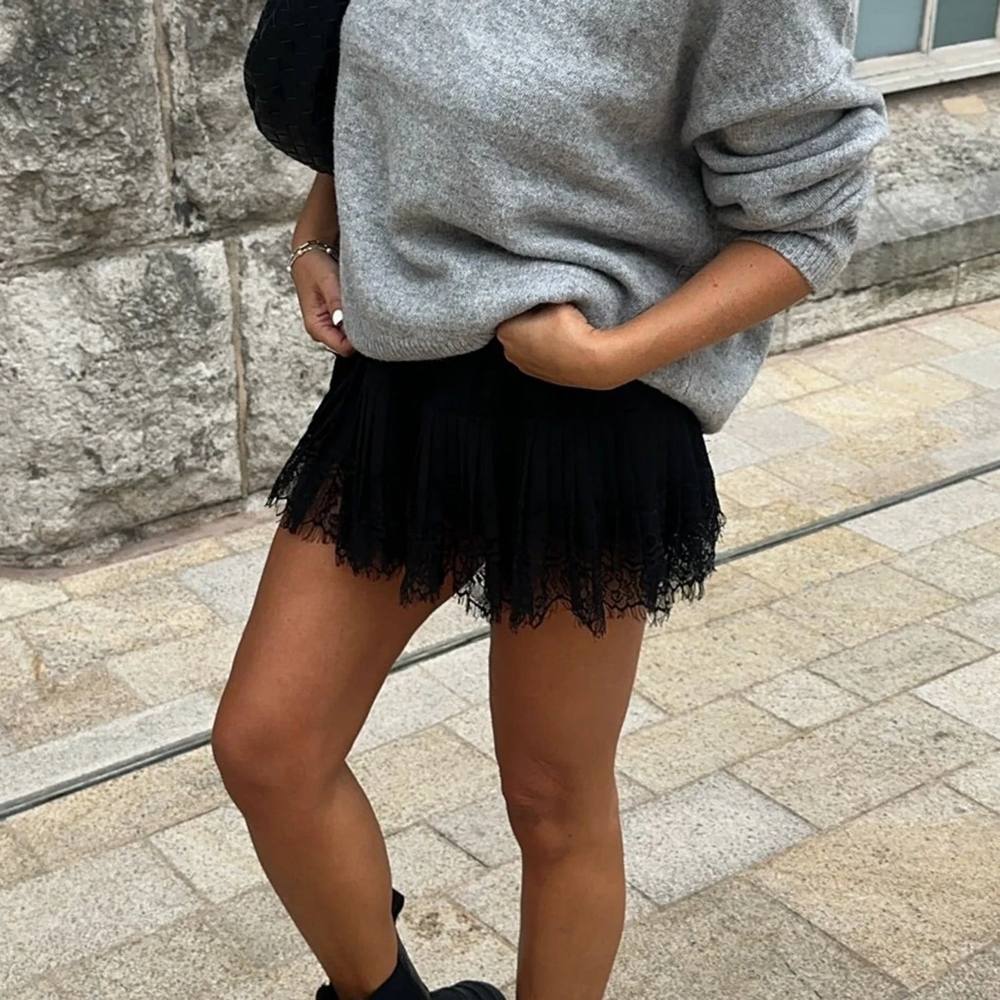 Ruffled Hem Layered Micro Skirt