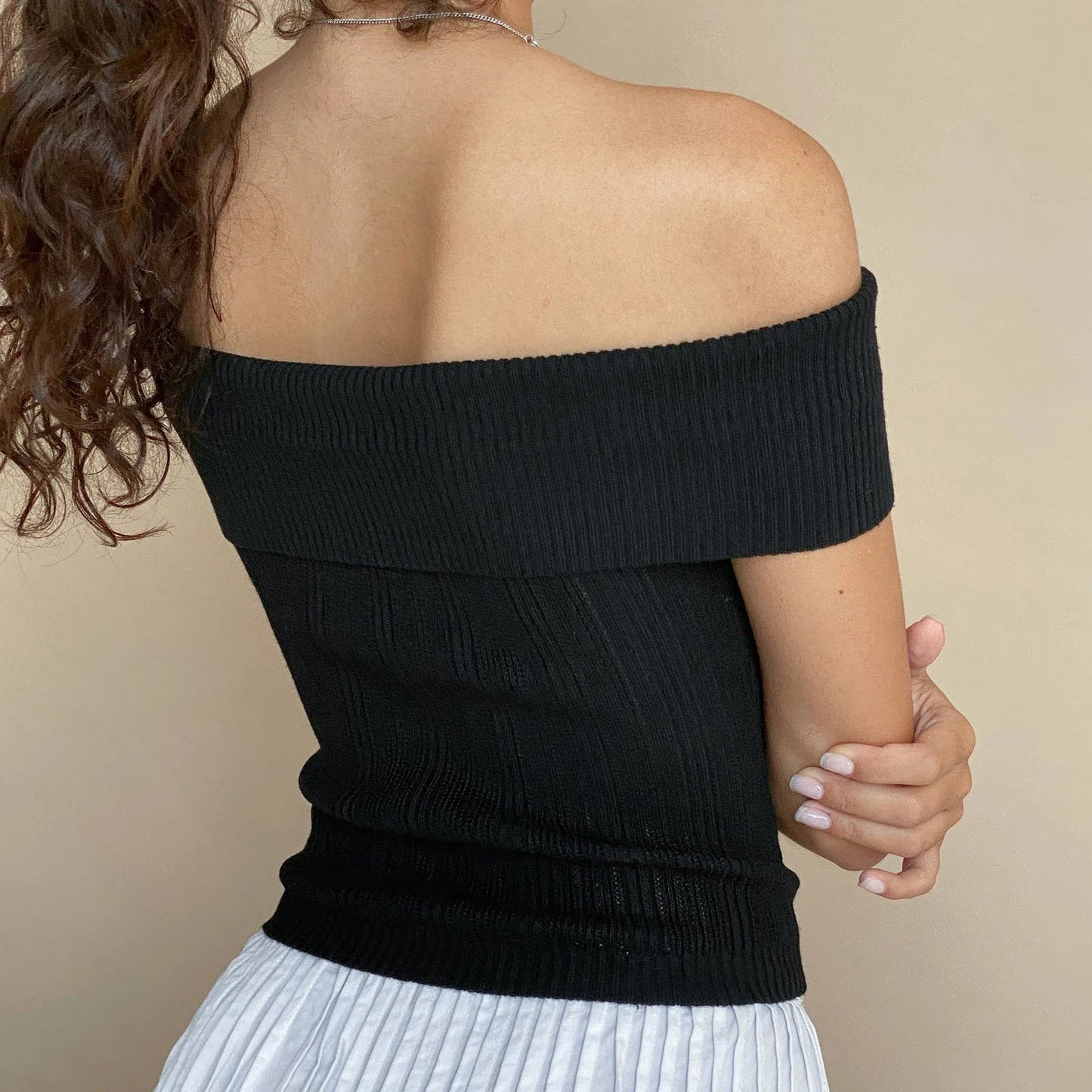 3D Flower Boat Neck Crop Top