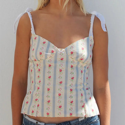 Floral Lace Ruffle Crop Top