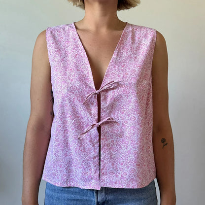 Gingham Tie Front Crop Top