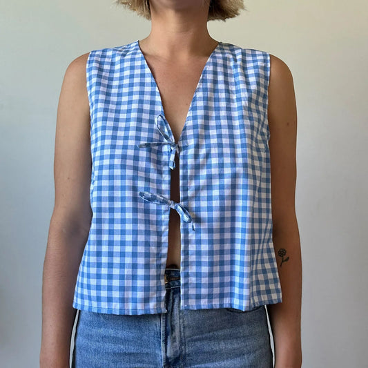 Gingham Tie Front Crop Top