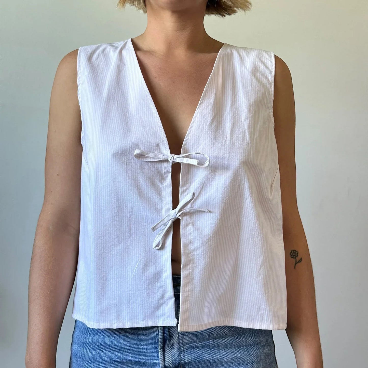 Gingham Tie Front Crop Top