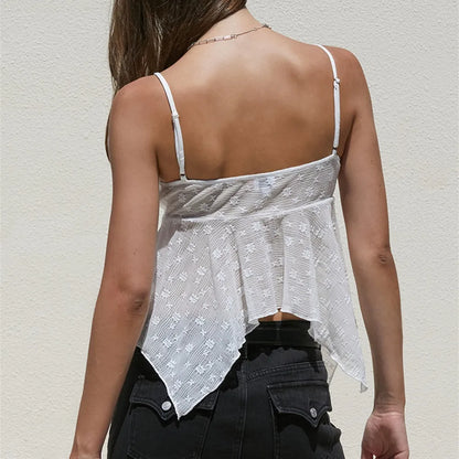 Sheer Mesh Babydoll Crop Top