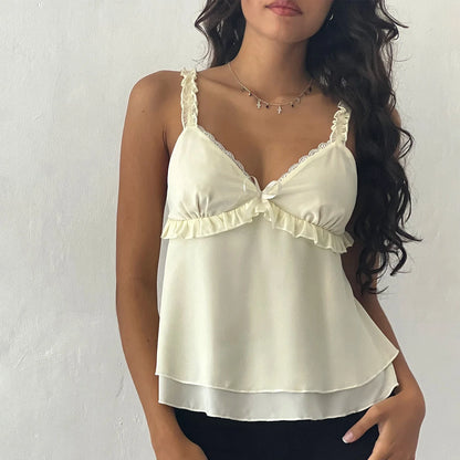 Frill Ruffle Square Crop Top