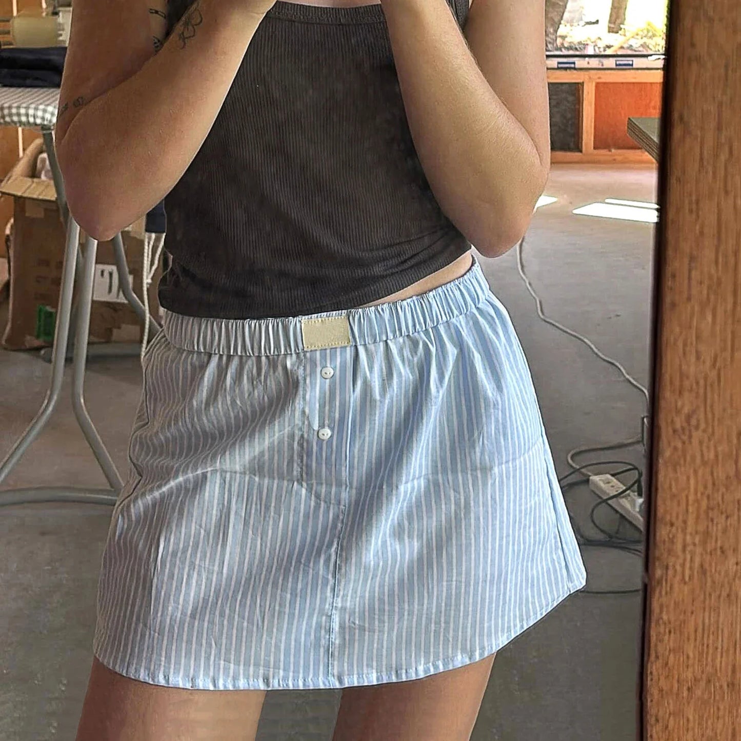 Plaid Gingham Low Rise Skirt