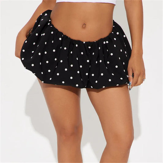 Dot Pattern Low Rise Skirt