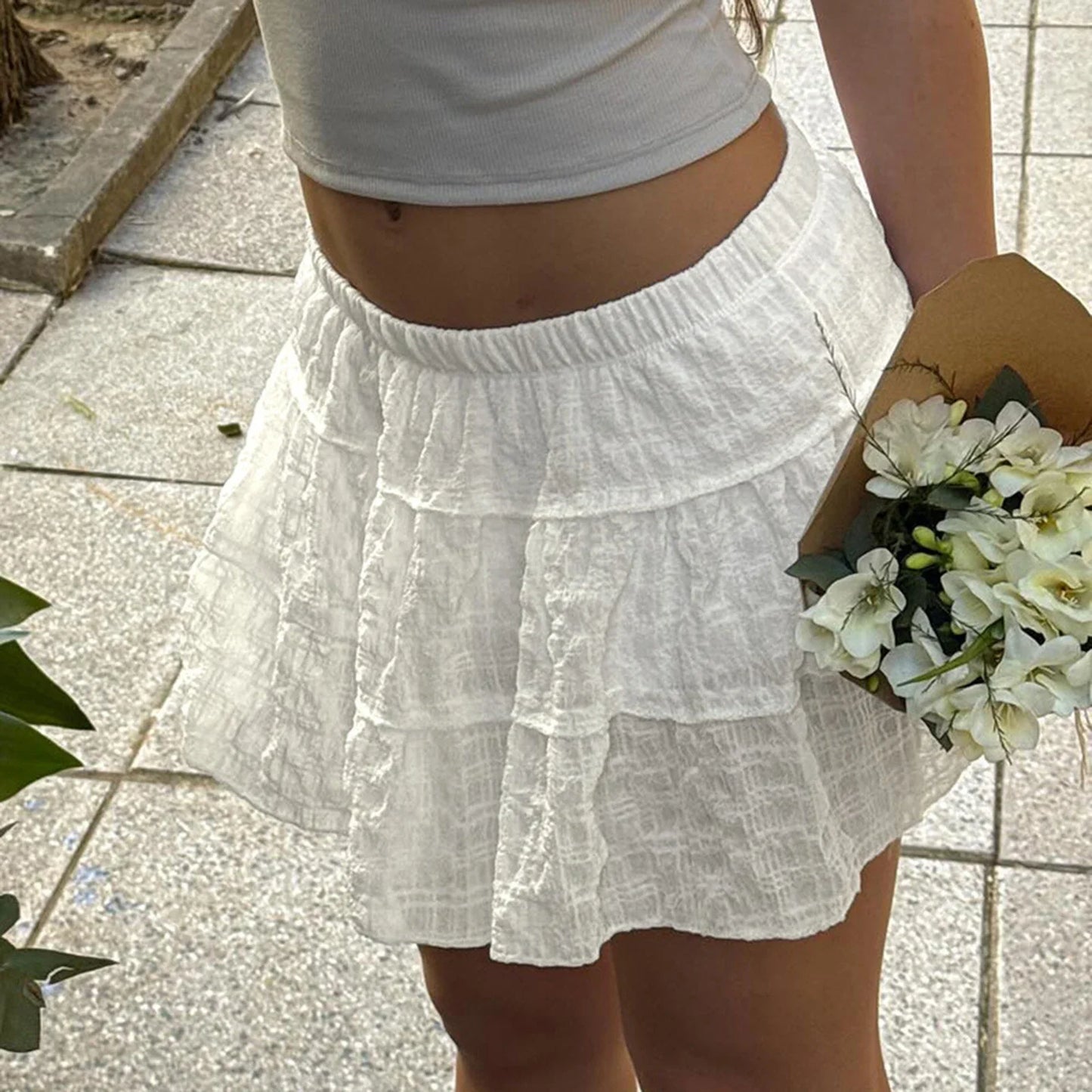 Frill Mini Skirt with Shorts Skirt