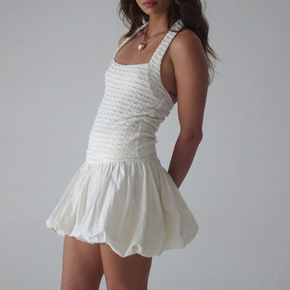 Elastic High Waist A-Line Skirt