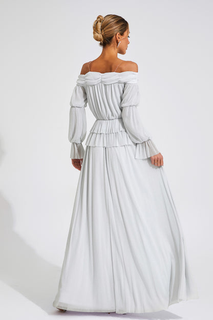 Gary Grey Off Shoulder Dress
