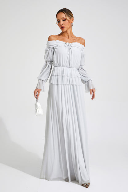 Gary Grey Off Shoulder Dress