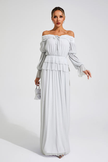 Gary Grey Off Shoulder Dress