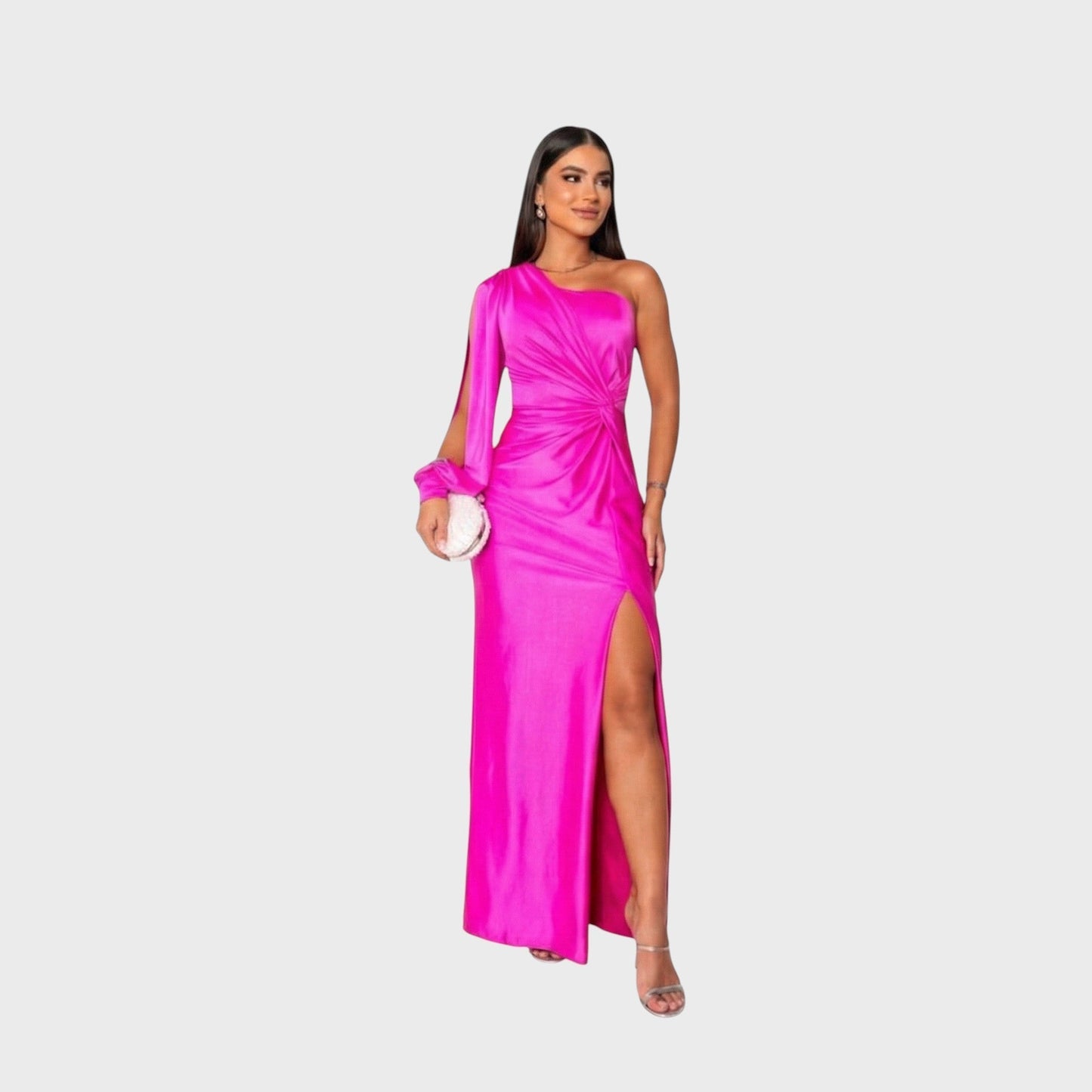 The Celeste — One-Shoulder Satin Maxi Dress