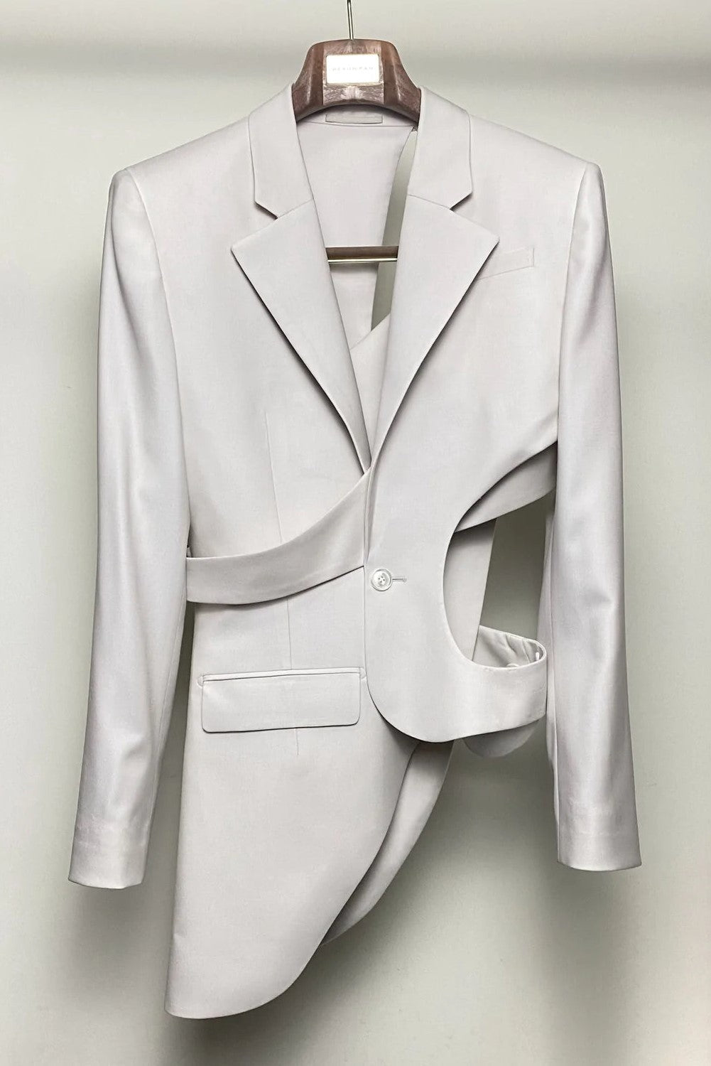 Georgia Asymmetric Cutout Blazer - Beige