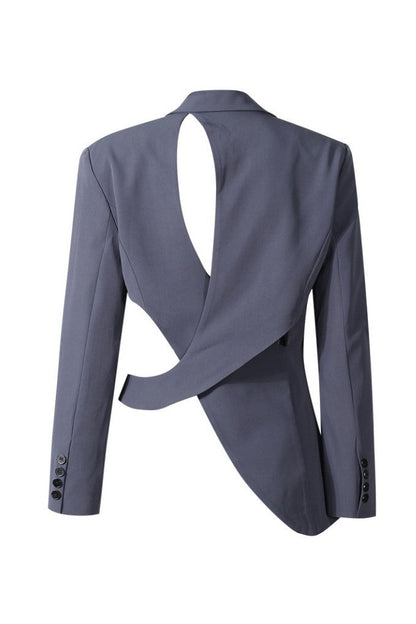 Georgia Asymmetric Cutout Blazer - Grey