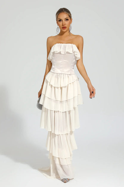 Gerald Apricot Off Shoulder Dress