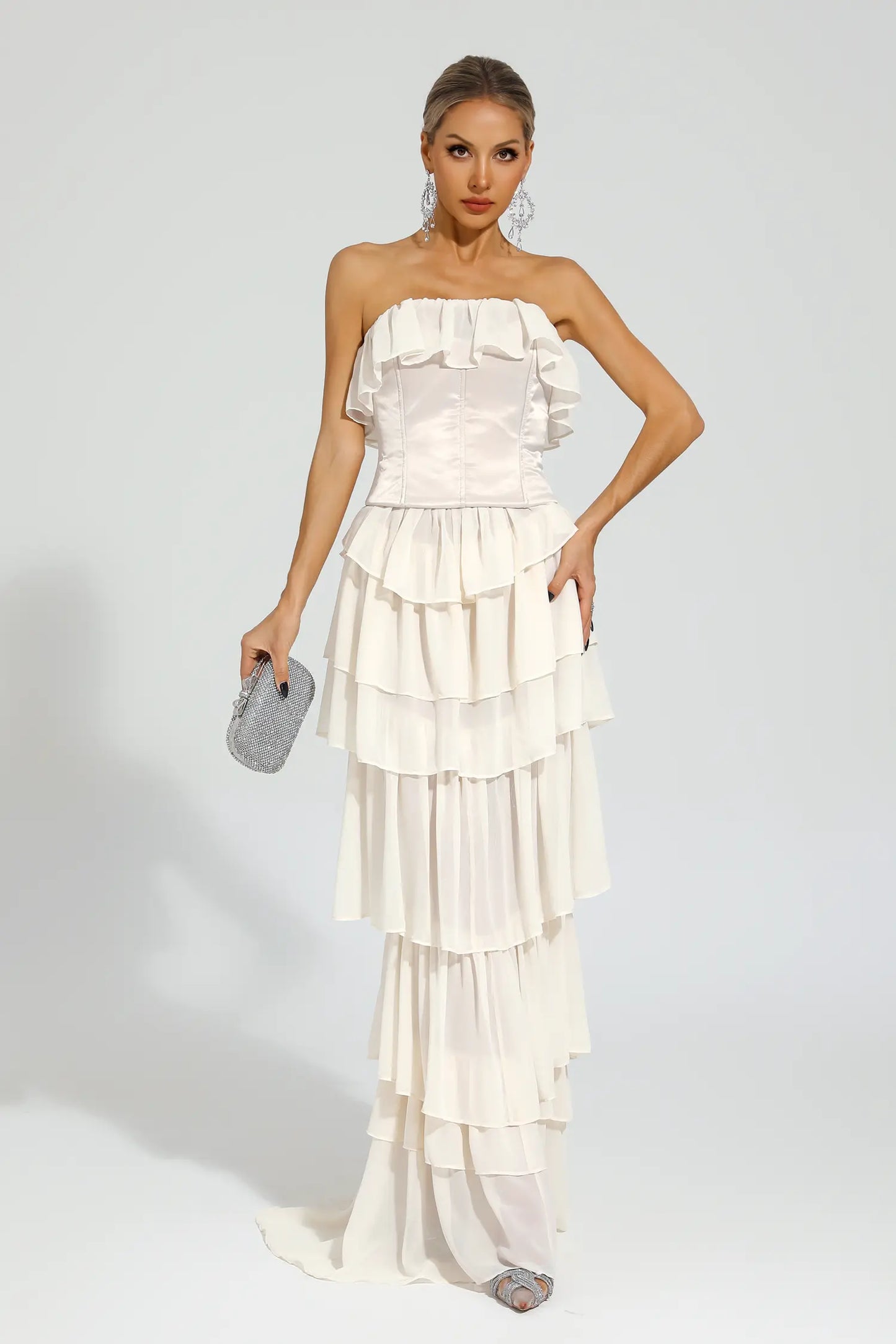 Gerald Apricot Off Shoulder Dress