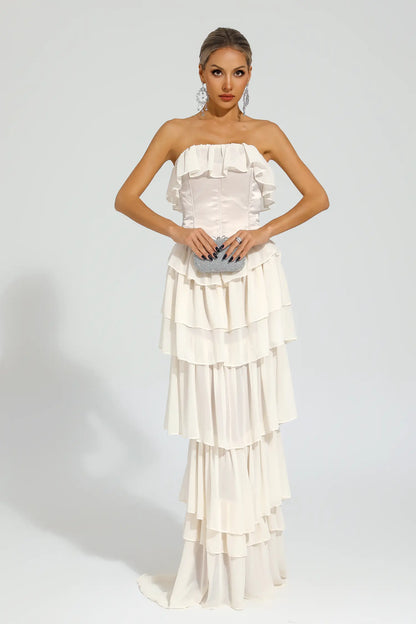 Gerald Apricot Off Shoulder Dress