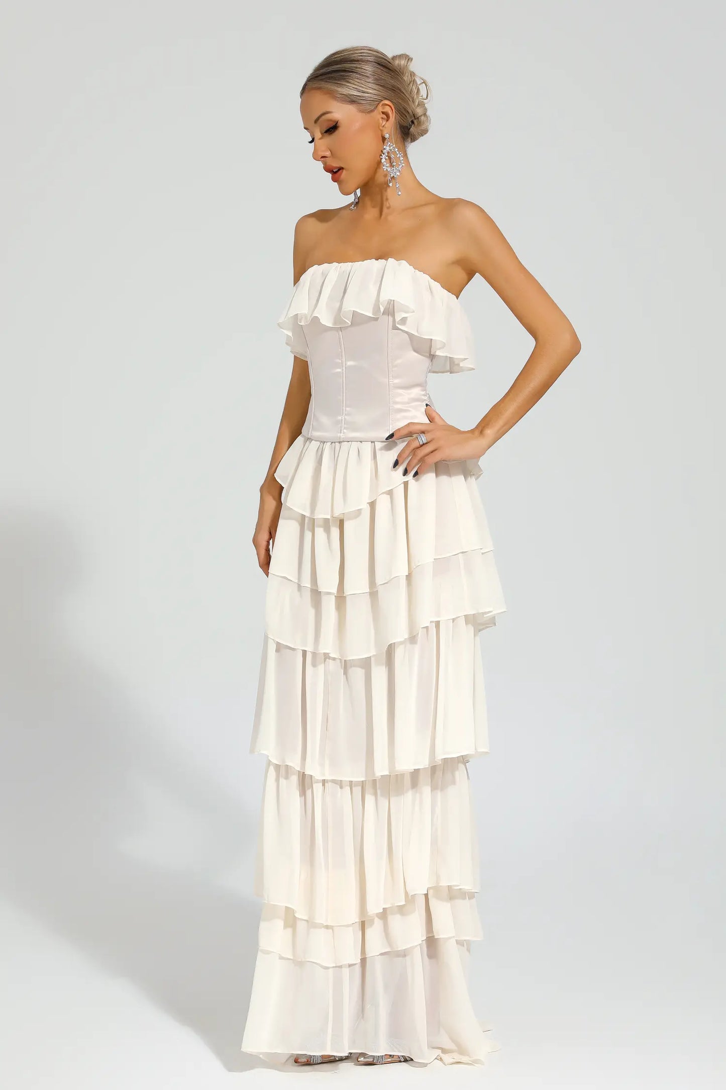 Gerald Apricot Off Shoulder Dress