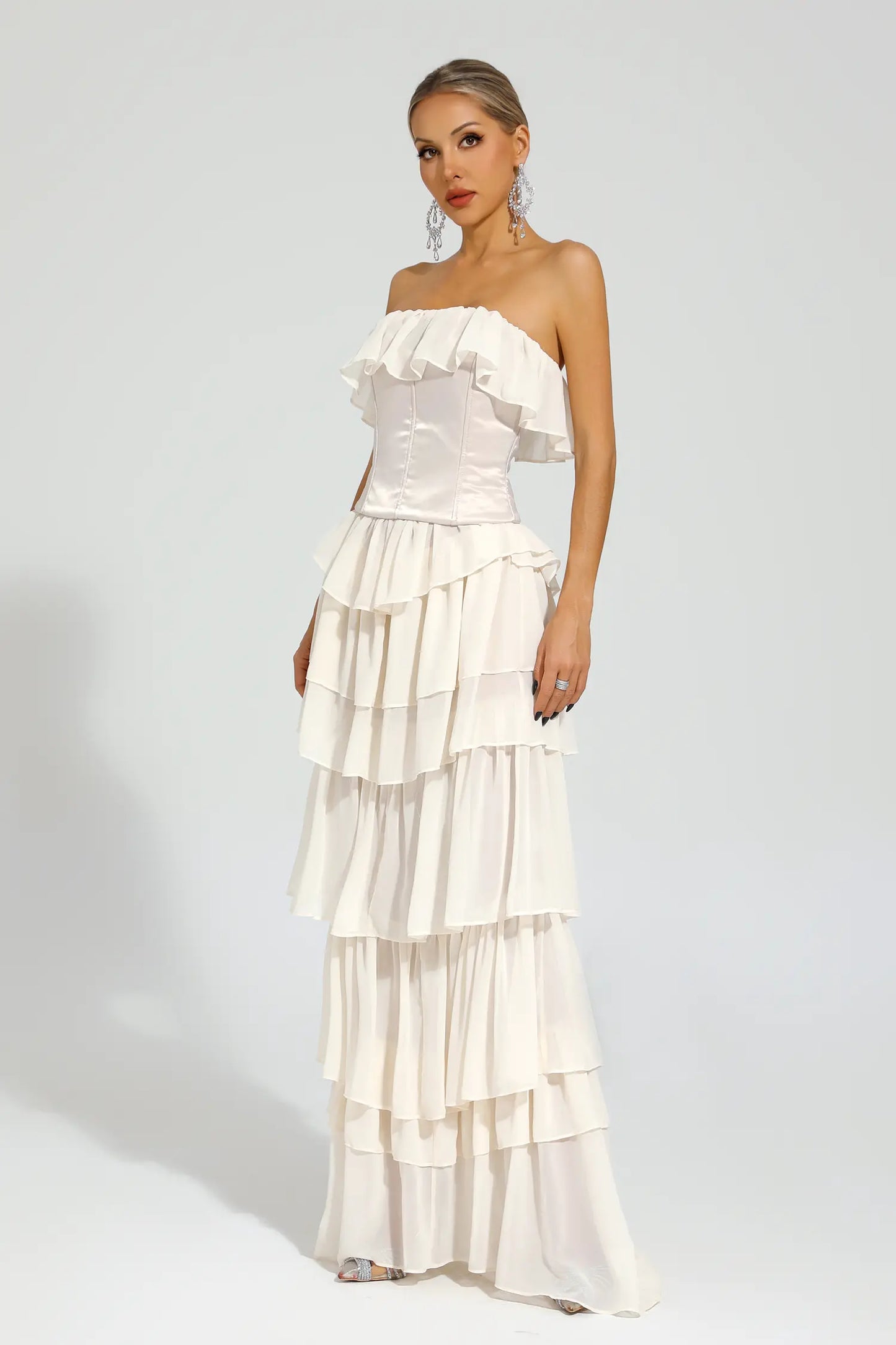 Gerald Apricot Off Shoulder Dress