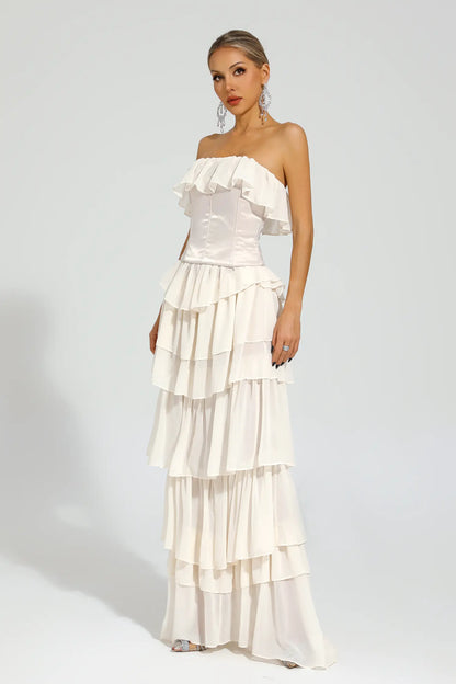 Gerald Apricot Off Shoulder Dress