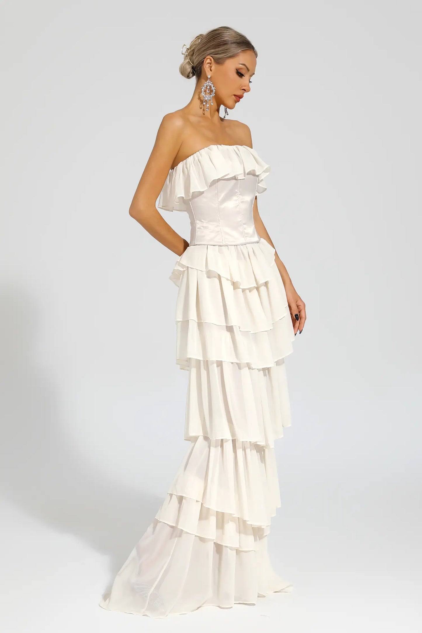 Gerald Apricot Off Shoulder Dress