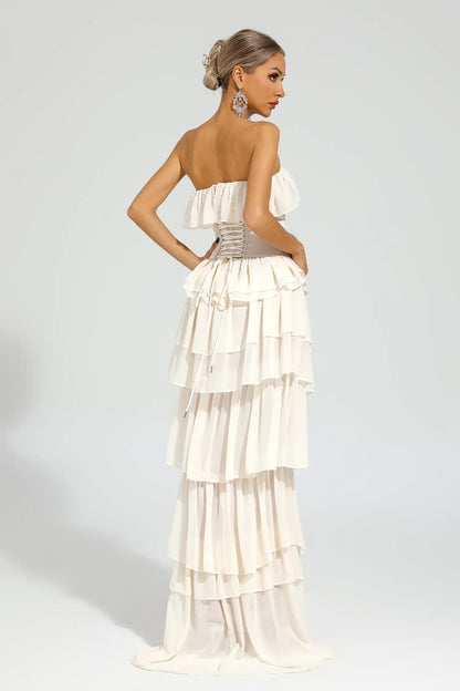 Gerald Apricot Off Shoulder Dress