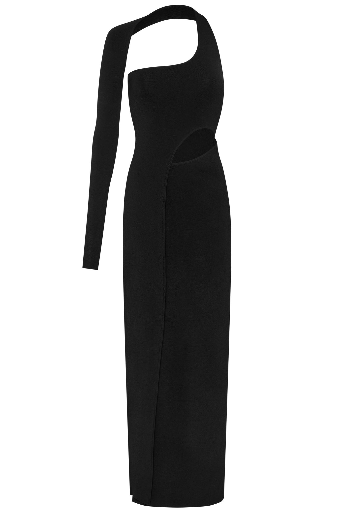 Gianna Asymmetric Sleeve Cutout Midi Bandage Dress