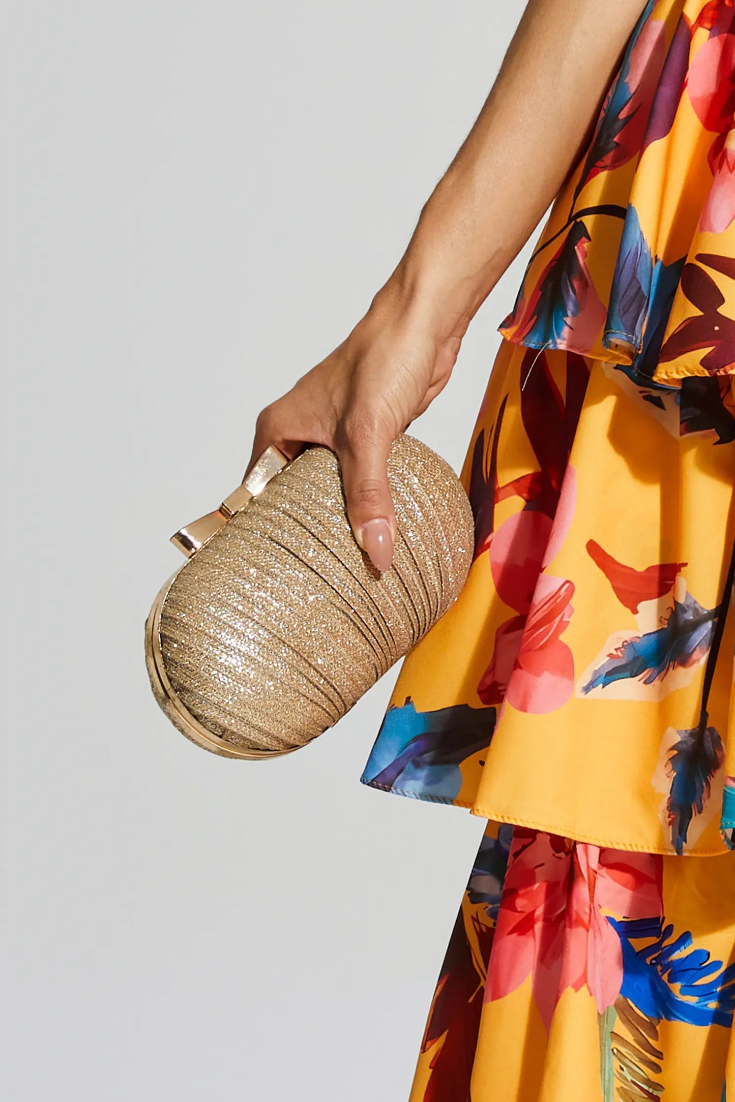 Gibbon Gold Clutch Bag