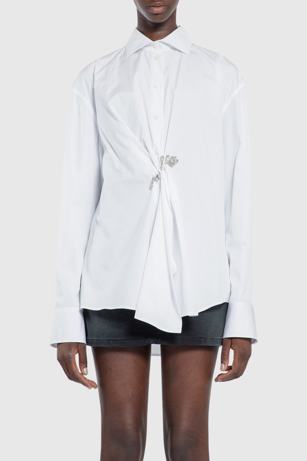 Gienny Floral Crystal Pin Shirt