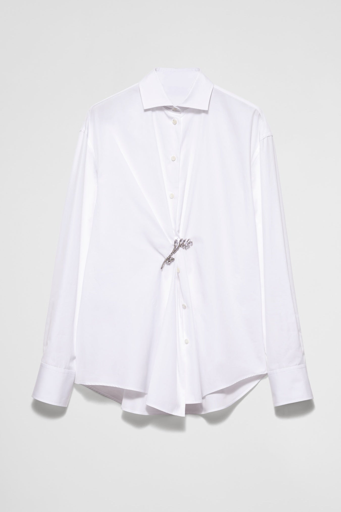 Gienny Floral Crystal Pin Shirt