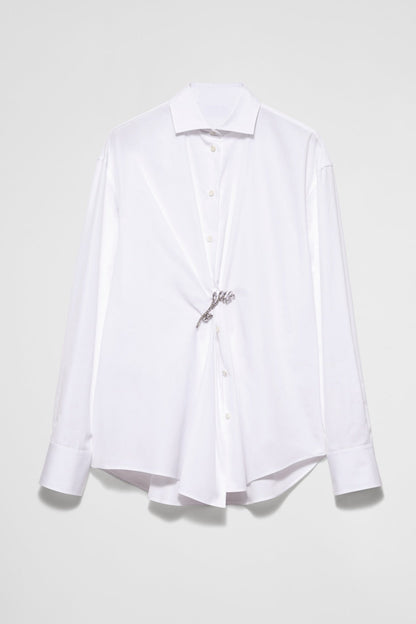 Gienny Floral Crystal Pin Shirt