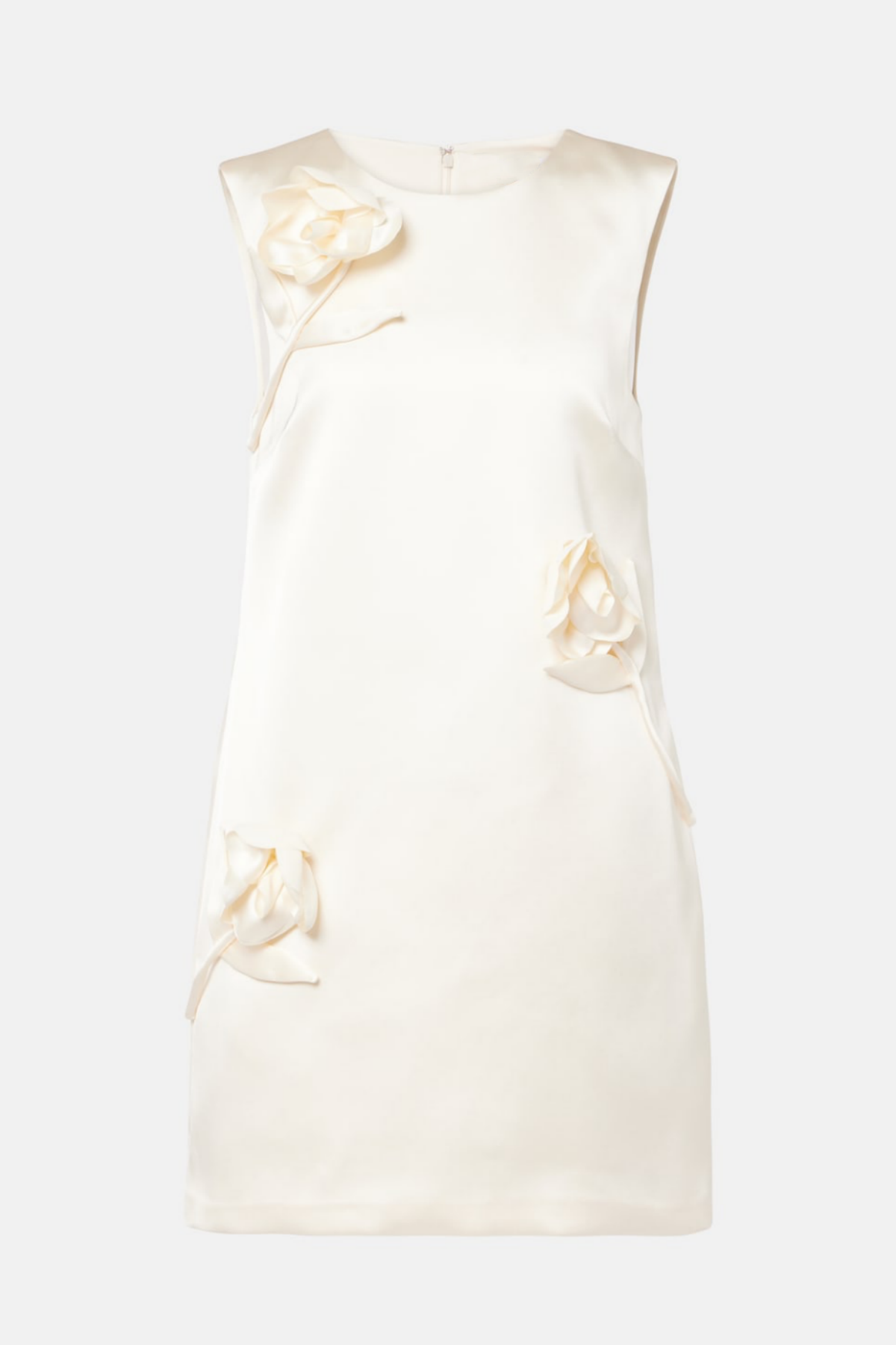 Giorlia Floral Appliqué Satin Mini Dress