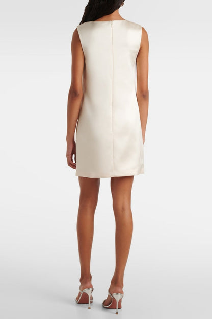 Giorlia Floral Appliqué Satin Mini Dress