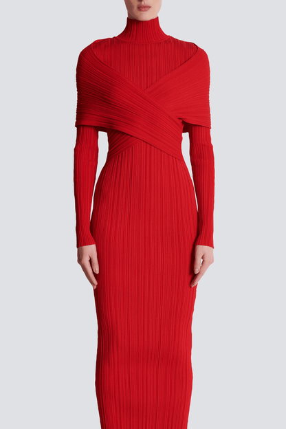 Gisela Pleated Knit Maxi Dress