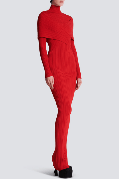 Gisela Pleated Knit Maxi Dress