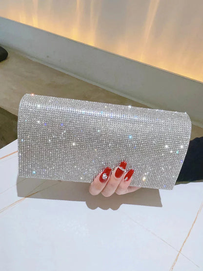Glitter Rhinestone Clutch Evening Wedding Prom Crossbody