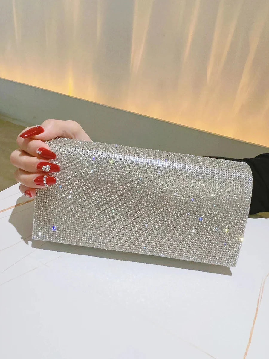 Glitter Rhinestone Clutch Evening Wedding Prom Crossbody