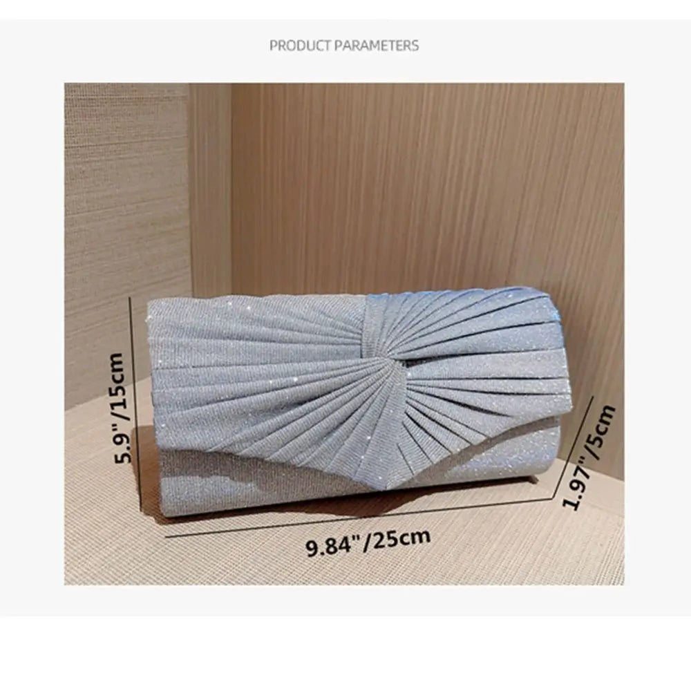 Silvery Sequin Clutch Evening Bag Luxury Party Shoulder Bag