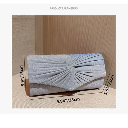 Silvery Sequin Clutch Evening Bag Luxury Party Shoulder Bag