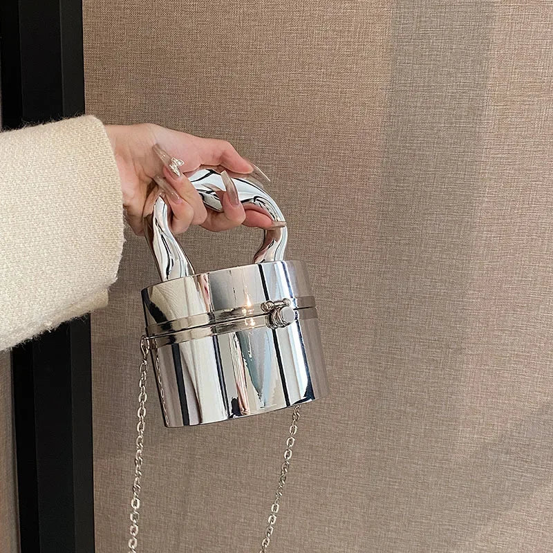 Gold Box Shiny Clutch Evening Party Handbag