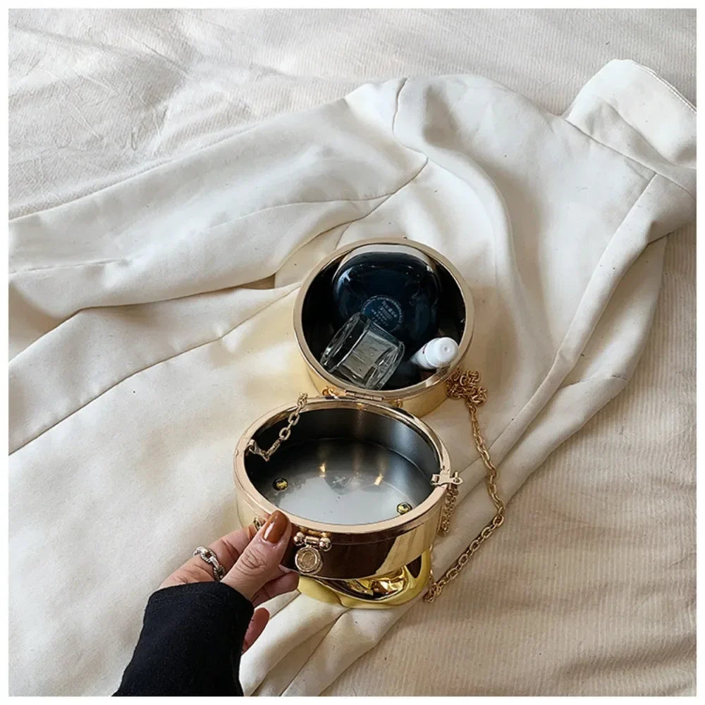 Gold Box Shiny Clutch Evening Party Handbag