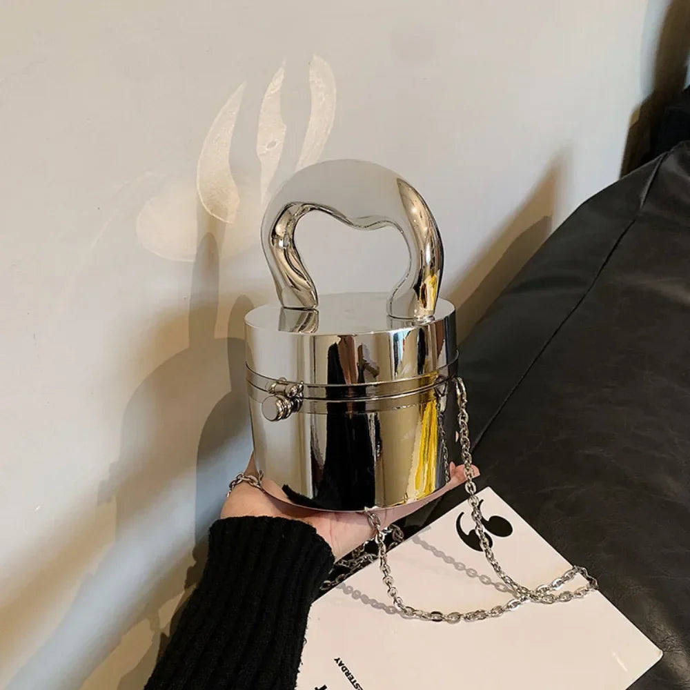 Gold Box Shiny Clutch Evening Party Handbag